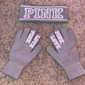 PINK Gloves and Headband